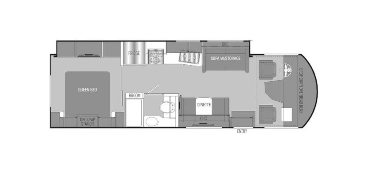 2020 Coachmen Pursuit Ford F-53 29SS Class A at Riverside Camping Center STOCK# R15300R Floor plan Layout Photo