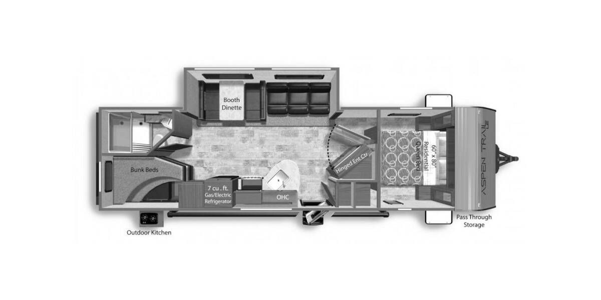 2022 Dutchmen Aspen Trail LE 29DB Travel Trailer at Riverside Camping Center STOCK# C0659 Floor plan Layout Photo