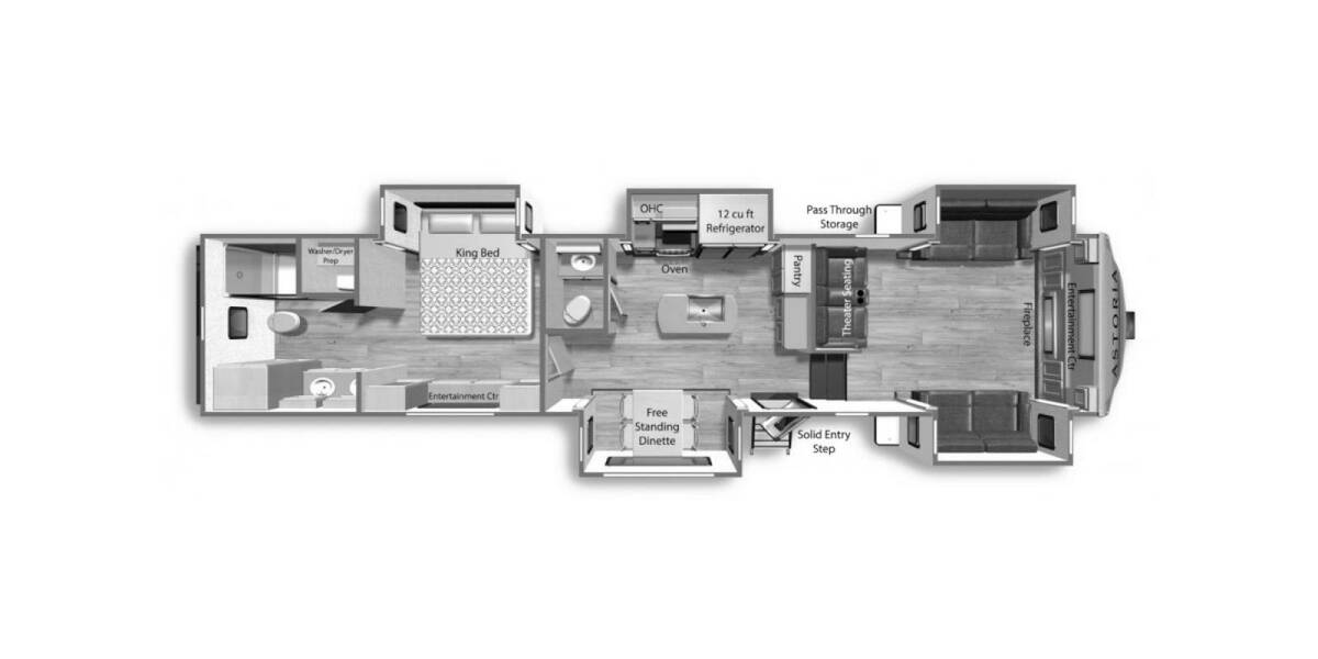 2023 Dutchmen Astoria Platinum 3803FLP Fifth Wheel at Riverside Camping Center STOCK# C0773A Floor plan Layout Photo