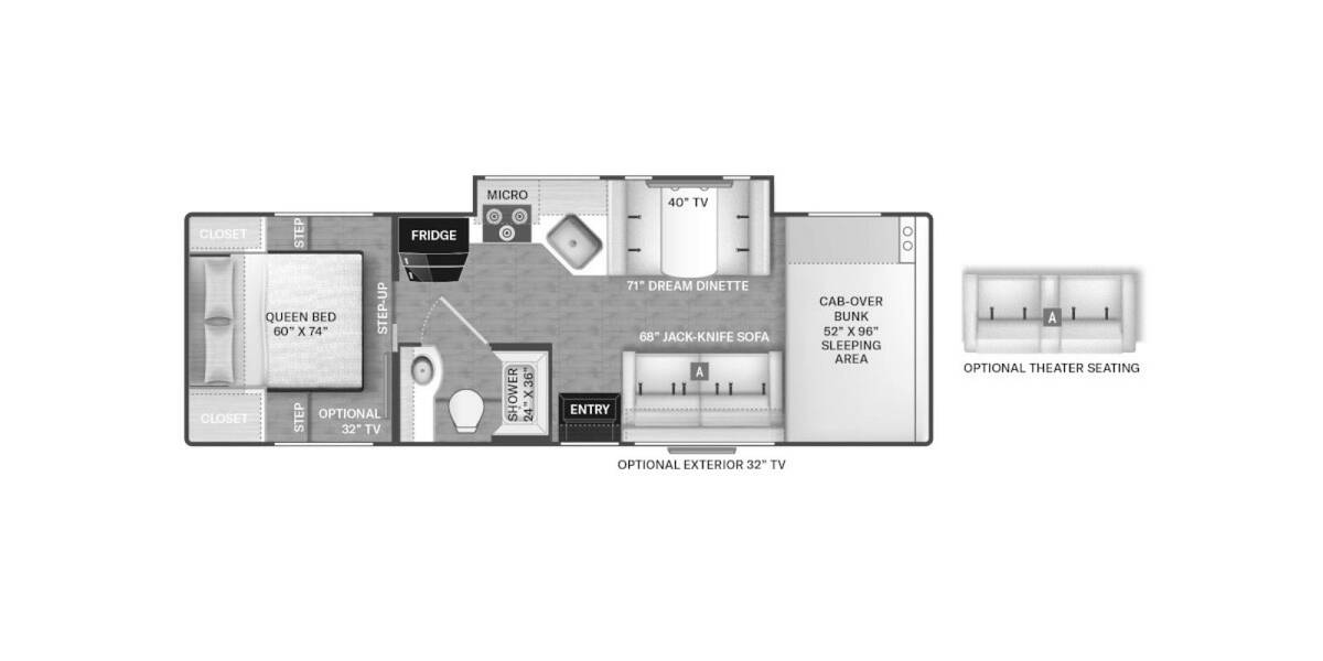 2023 Thor Chateau Ford 28Z Class C at Riverside Camping Center STOCK# P9869 Floor plan Layout Photo