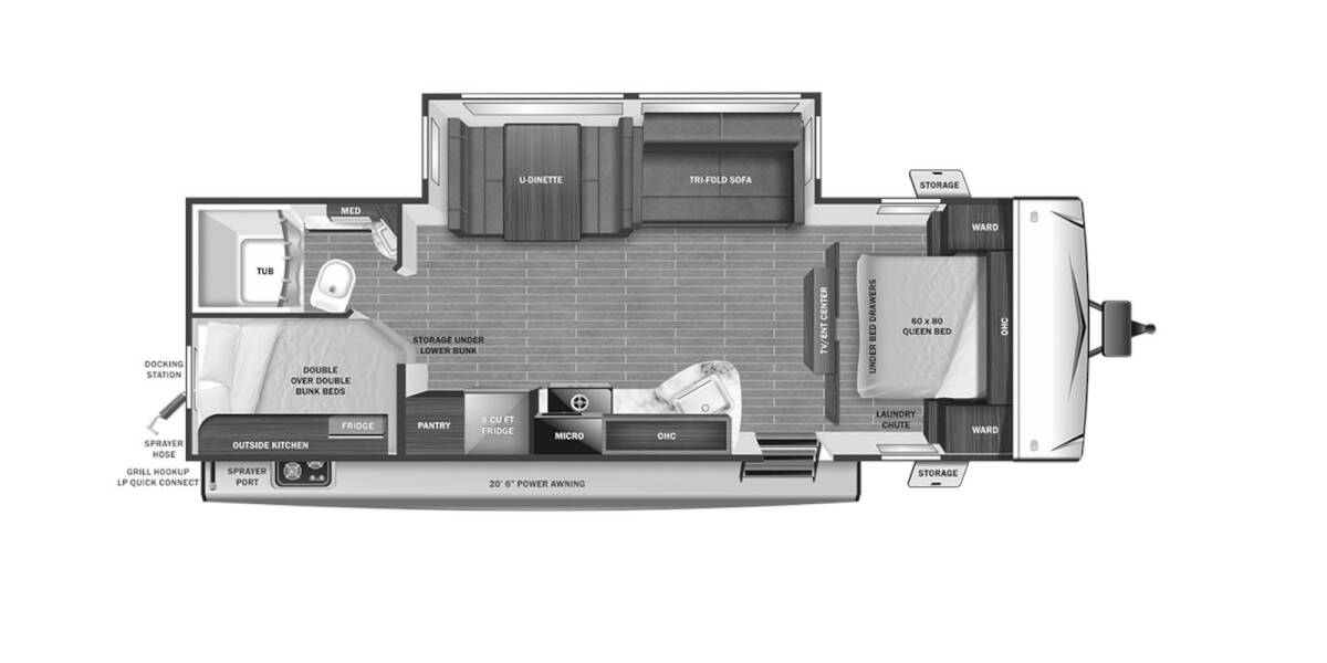 2023 Starcraft Super Lite 261BH Travel Trailer at Riverside Camping Center STOCK# C0641 Floor plan Layout Photo