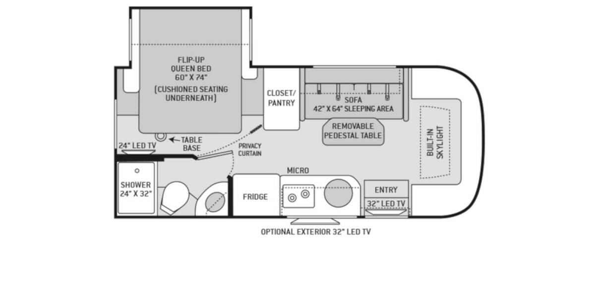 2017 Thor Motor Coach Compass Ford Transit 23TB Class B Plus at Riverside Camping Center STOCK# C0740A Floor plan Layout Photo