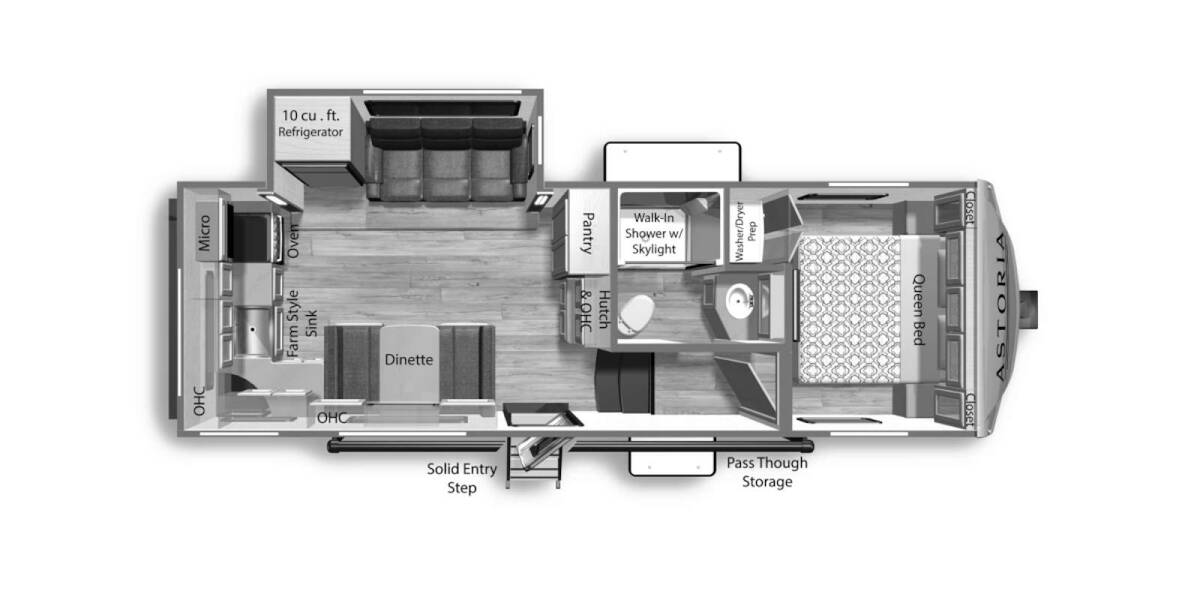 2024 Dutchmen Astoria Half Ton 230ML Fifth Wheel at Riverside Camping Center STOCK# C0744 Floor plan Layout Photo