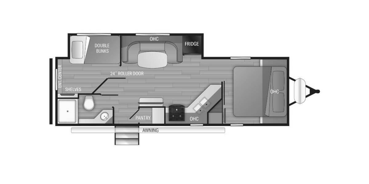 2023 Heartland North Trail Ultra-Lite 24DBS Travel Trailer at Riverside Camping Center STOCK# C0655 Floor plan Layout Photo