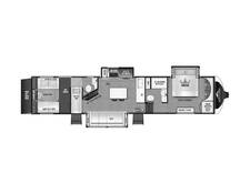 2024 East to West Takoda Toy Hauler 350TH Fifth Wheel at Riverside Camping Center STOCK# C0802 Floor plan Image