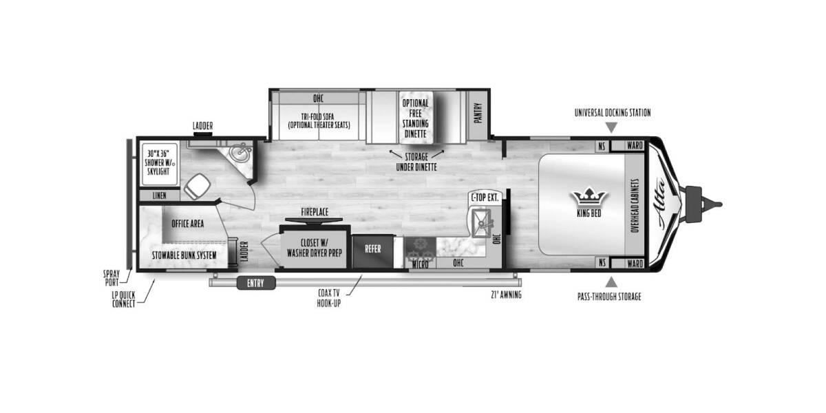 2024 East to West Alta 3100KXT Travel Trailer at Riverside Camping Center STOCK# C0828 Floor plan Layout Photo