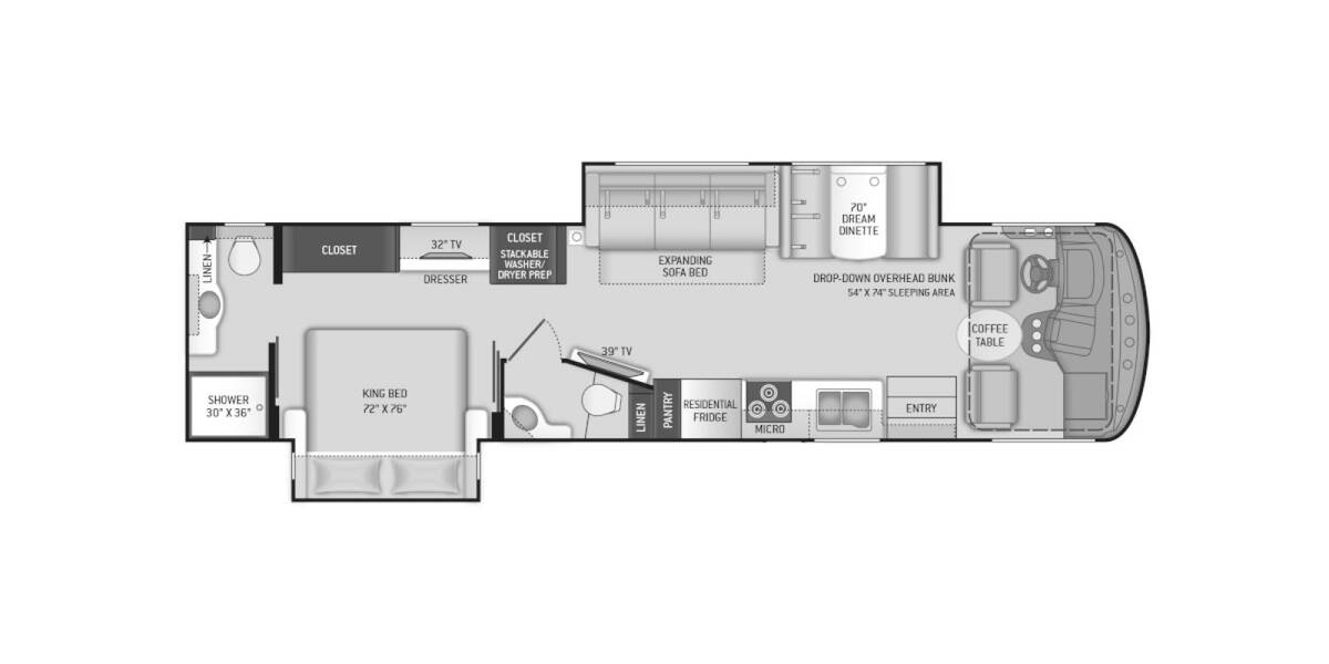 2021 Thor Hurricane Ford F-53 35M Class A at Riverside Camping Center STOCK# C0755A Floor plan Layout Photo