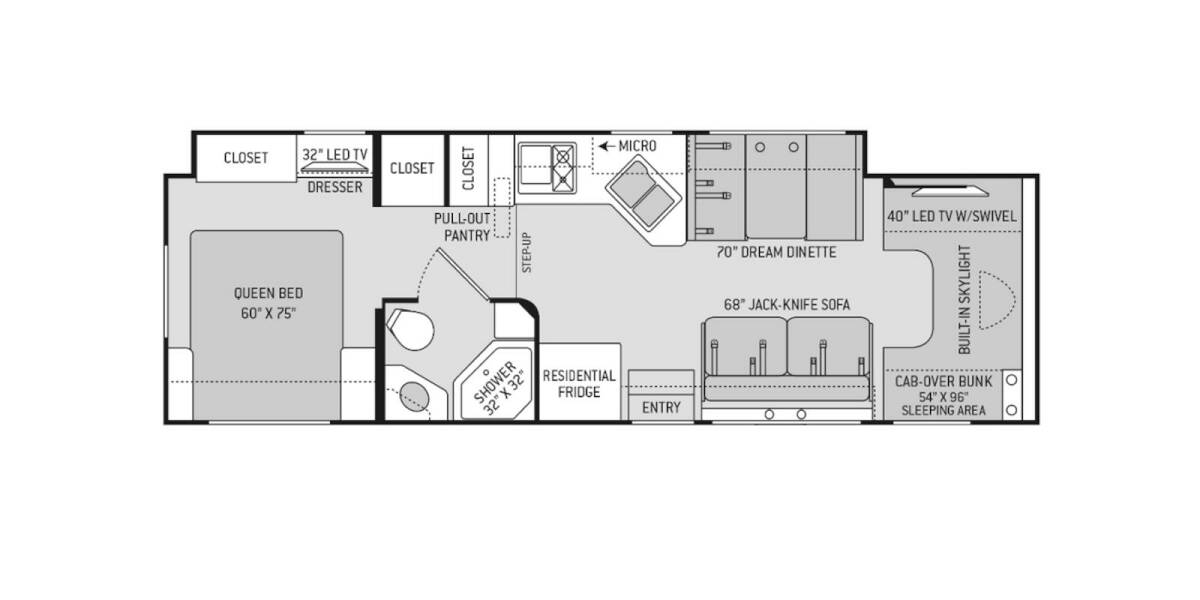 2018 Thor Quantum Ford WS31 Class C at Riverside Camping Center STOCK# C0754A Floor plan Layout Photo