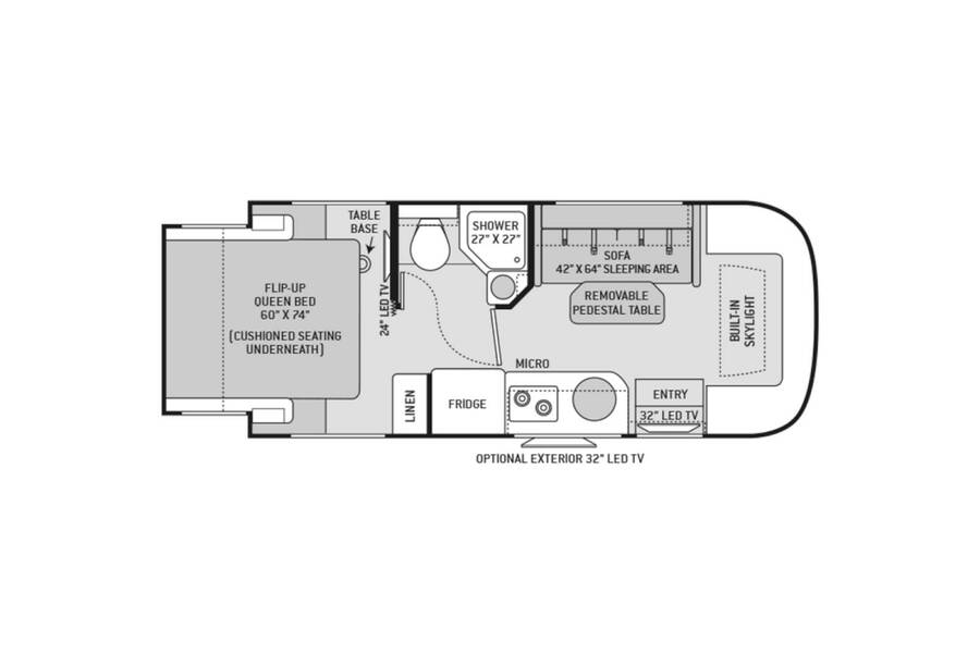 2017 Thor Compass RUV 23TR  at Riverside Camping Center STOCK# P9169 Floor plan Layout Photo
