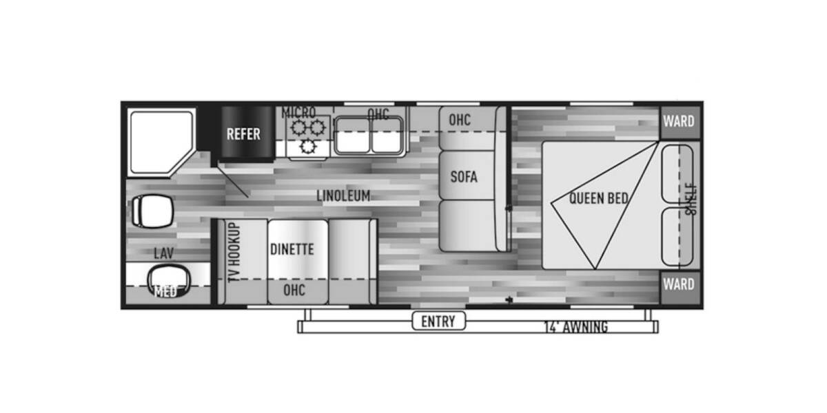 2015 Salem Cruise Lite 241QBXL Travel Trailer at Riverside Camping Center STOCK# C0462B Floor plan Layout Photo