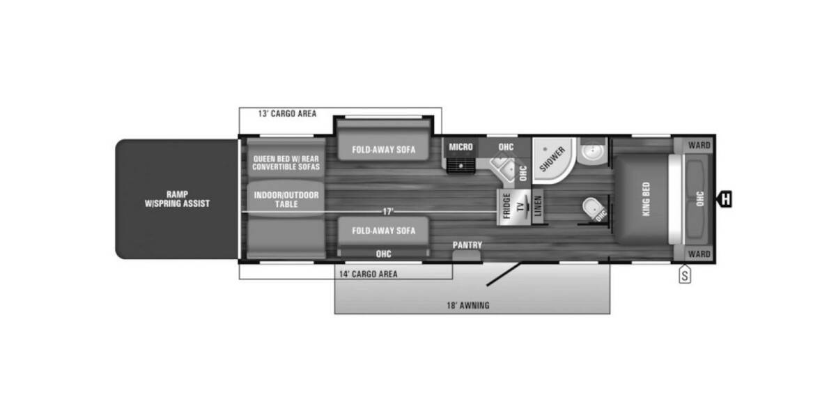 2018 Jayco Octane ZX Toy Hauler 32J Travel Trailer at Riverside Camping Center STOCK# C0729A Floor plan Layout Photo