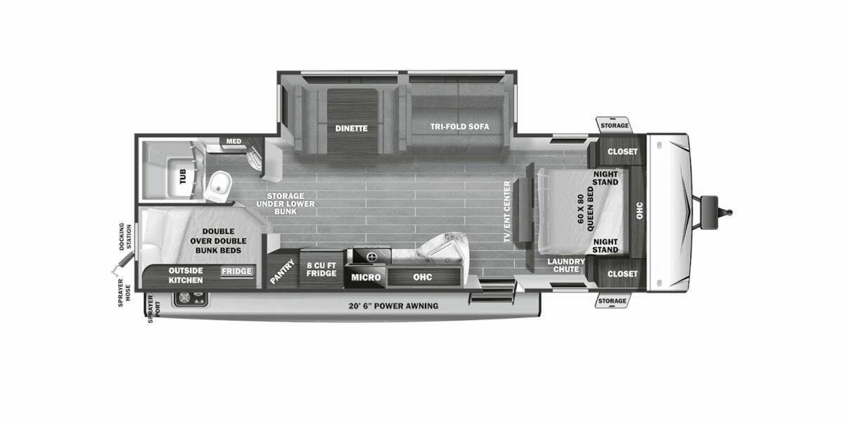 2021 Starcraft Super Lite 261BH Travel Trailer at Riverside Camping Center STOCK# C0545A Floor plan Layout Photo