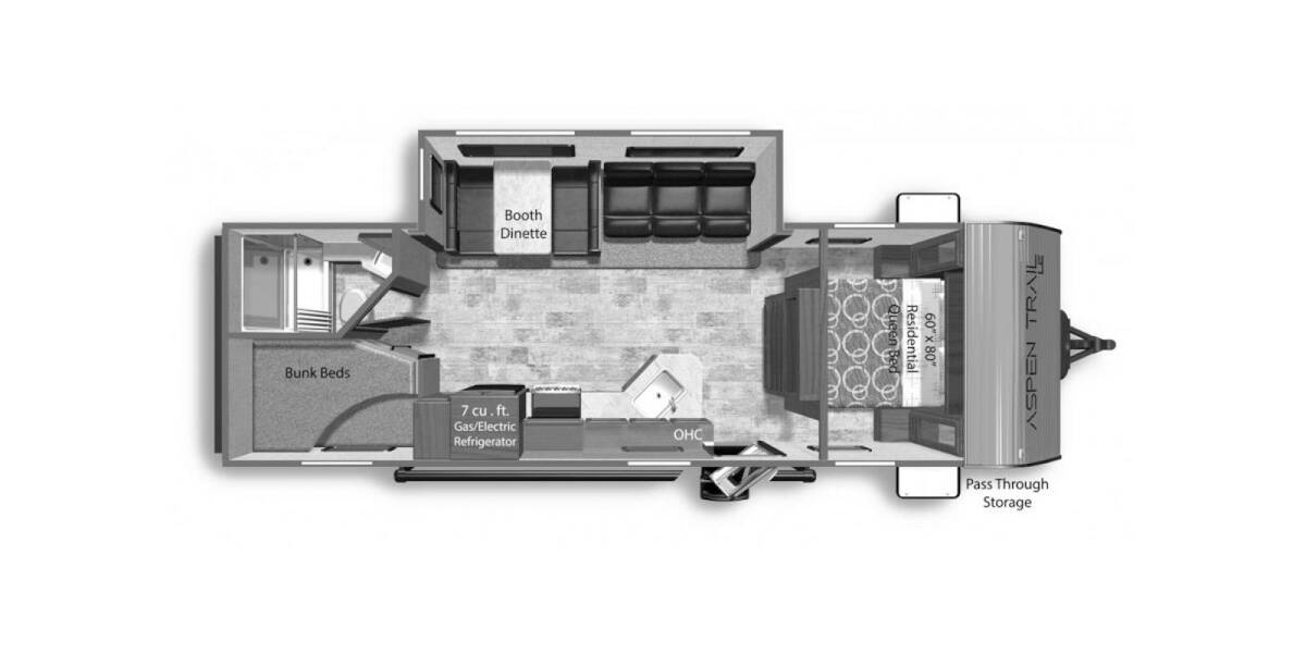 2022 Dutchmen Aspen Trail LE 26BH Travel Trailer at Riverside Camping Center STOCK# C0631 Floor plan Layout Photo