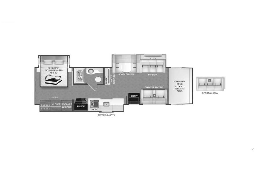 2023 Thor Inception Super C 38FX Super C at Riverside Camping Center STOCK# C0677 Floor plan Layout Photo
