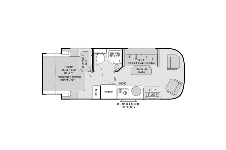 2016 Thor Compass RUV 23TR Class B Plus at Riverside Camping Center STOCK# C0571A Floor plan Layout Photo