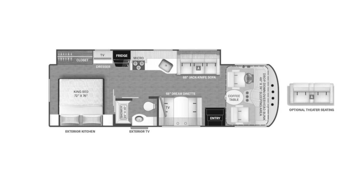 2023 Thor Hurricane Ford F-53 29M Class A at Riverside Camping Center STOCK# C0715A Floor plan Layout Photo