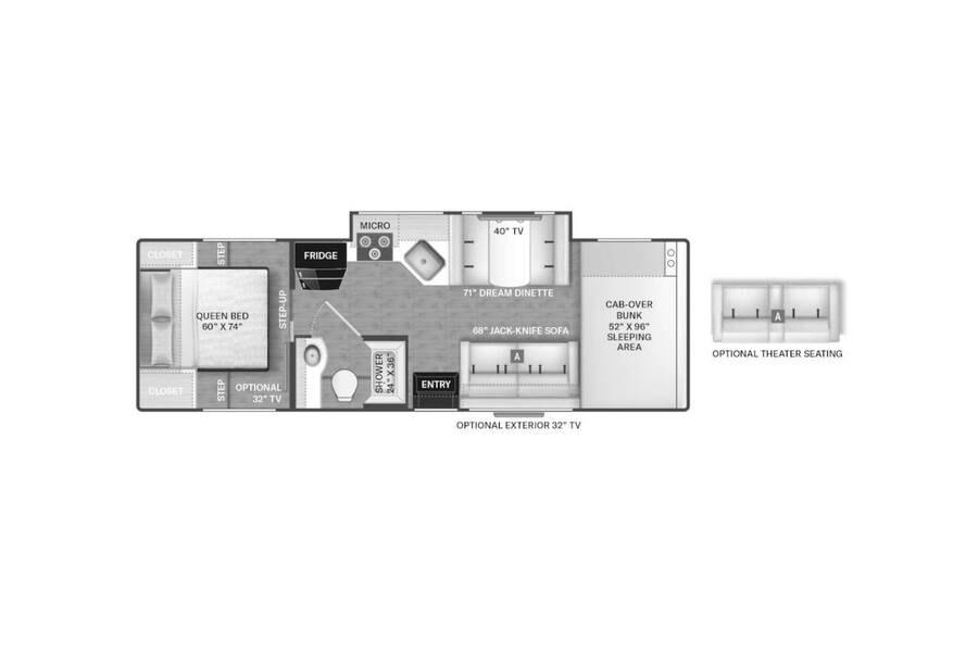 2023 Thor Chateau 28Z Class C at Riverside Camping Center STOCK# C0692 Floor plan Layout Photo