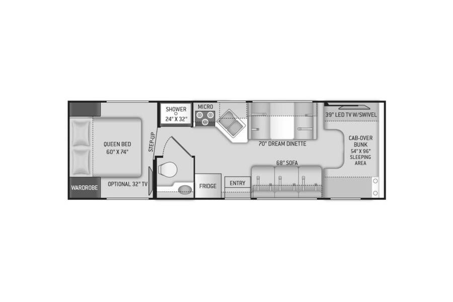 2022 Thor Chateau 28A Class C at Riverside Camping Center STOCK# P9128C Floor plan Layout Photo