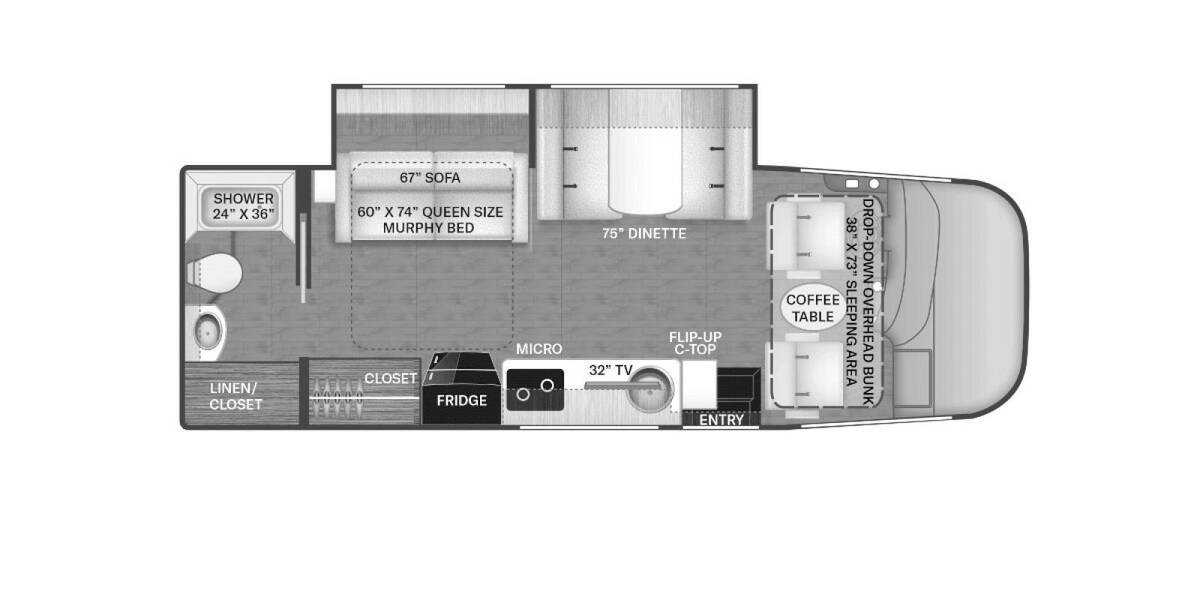 2023 Thor Vegas Ford 24.4 Class A at Riverside Camping Center STOCK# C0721 Floor plan Layout Photo