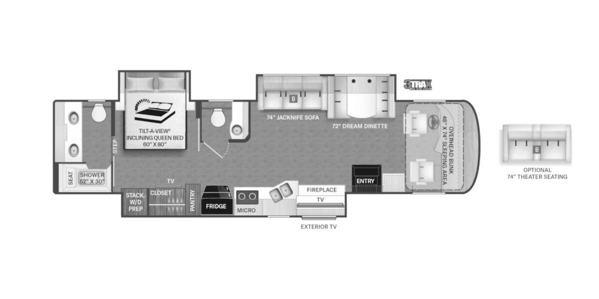 2024 Thor Palazzo Freightliner XC-S 37.5 Class A at Riverside Camping Center STOCK# C0730 Floor plan Layout Photo