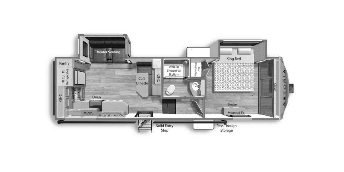 2024 Dutchmen Astoria Half Ton 260RK Fifth Wheel at Riverside Camping Center STOCK# C0780 Floor plan Layout Photo