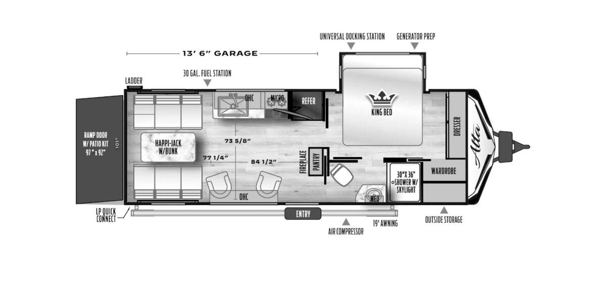 2024 East to West Alta 2400KTH Travel Trailer at Riverside Camping Center STOCK# C0784 Floor plan Layout Photo