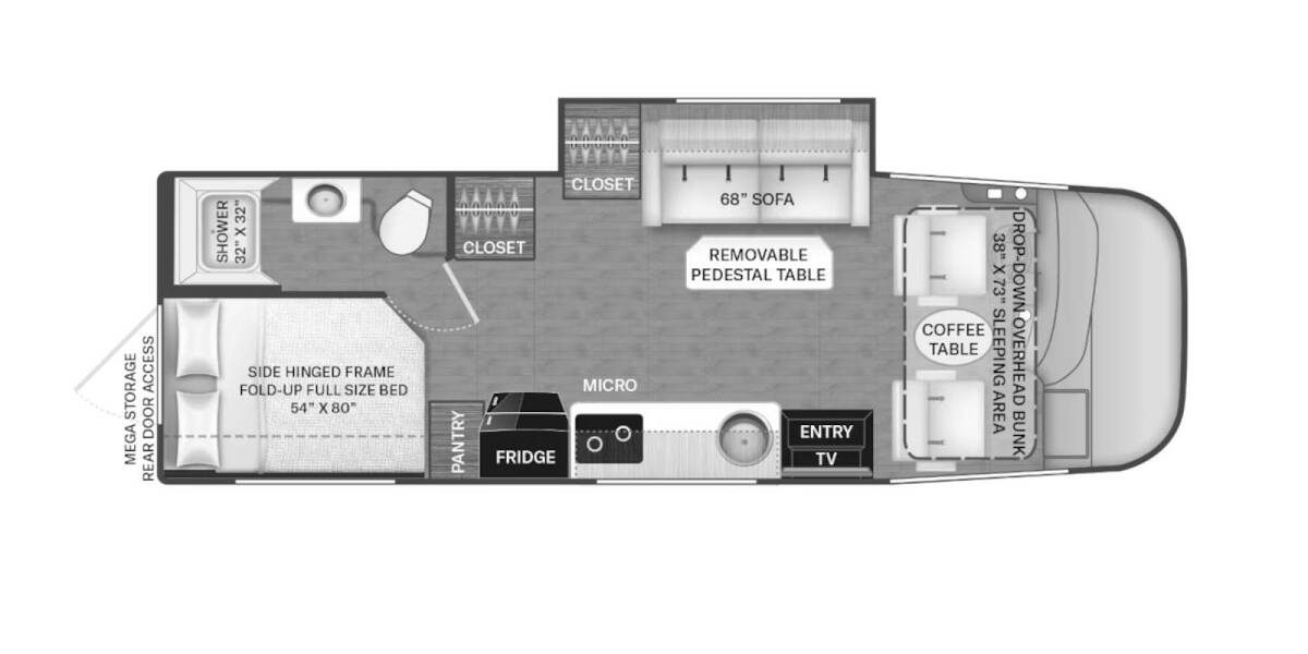 2024 Thor Vegas Ford 25.7 Class A at Riverside Camping Center STOCK# C0787 Floor plan Layout Photo