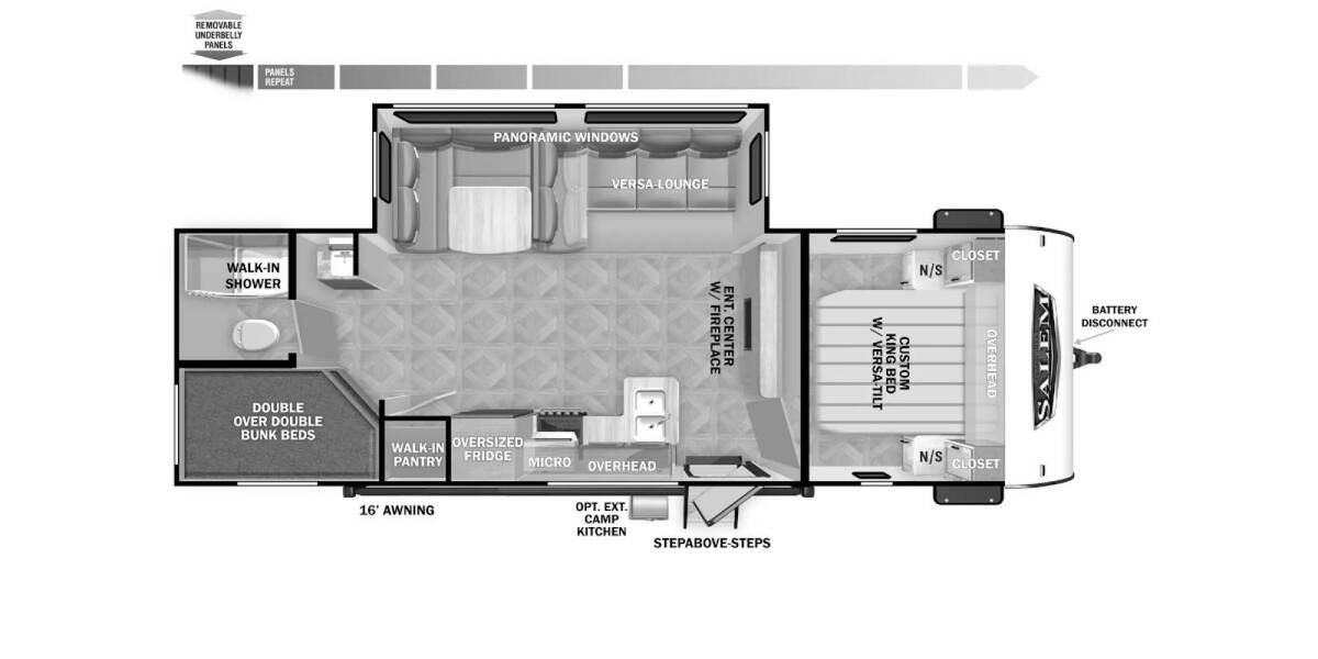 2024 Salem 28DBUD Travel Trailer at Riverside Camping Center STOCK# C0794 Floor plan Layout Photo