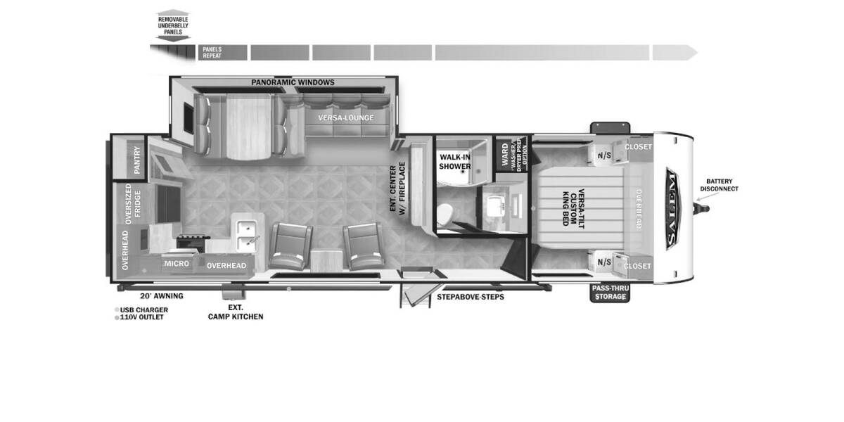 2024 Salem 27RKX Platinum Travel Trailer at Riverside Camping Center STOCK# C0799 Floor plan Layout Photo