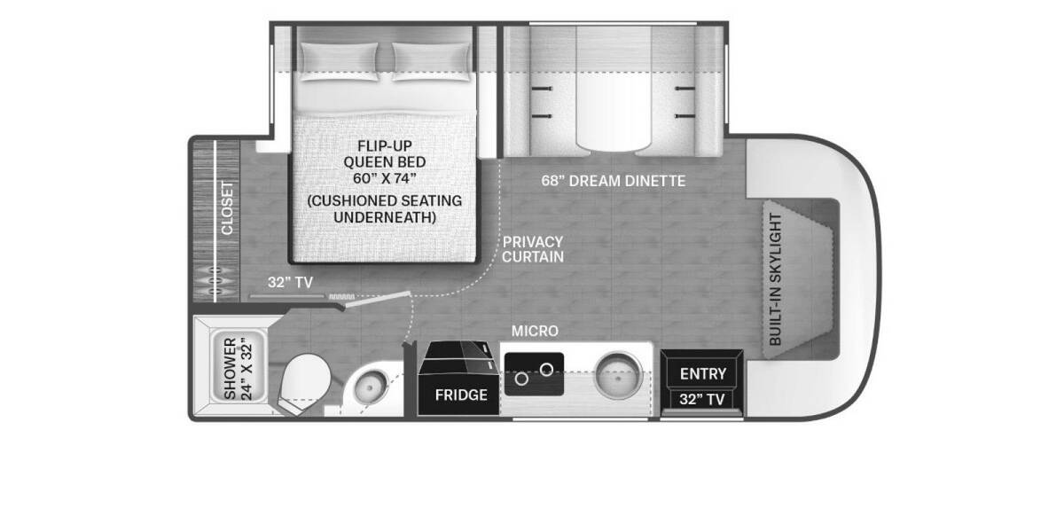 2023 Thor Compass  Ford Transit AWD 23TW Class B Plus at Riverside Camping Center STOCK# C0791A Floor plan Layout Photo