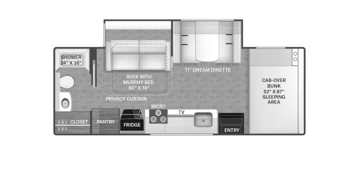2024 Thor Chateau Mercedes-Benz Sprinter 24LT Class C at Riverside Camping Center STOCK# C0830 Floor plan Layout Photo
