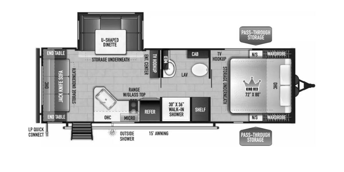 2024 East to West Della Terra LE 240RLLE Travel Trailer at Riverside Camping Center STOCK# C0803 Floor plan Layout Photo