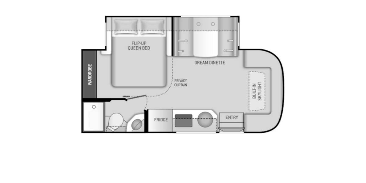 2020 Thor Motor Coach Compass Ford Transit 23TW Class B Plus at Riverside Camping Center STOCK# C0671A Floor plan Layout Photo