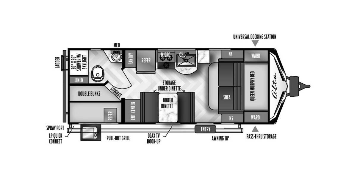 2021 East to West Alta 2100MBH Travel Trailer at Riverside Camping Center STOCK# C0790A Floor plan Layout Photo
