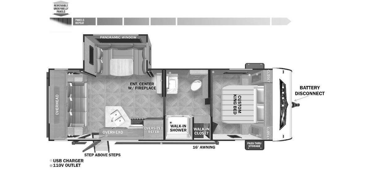 2023 Wildwood X-Lite 24RLXL Travel Trailer at Riverside Camping Center STOCK# C0754B Floor plan Layout Photo